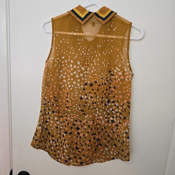 Cabi Cheers Blouse #3436 Sleevless Speckled Mustard - Picture 4 of 8